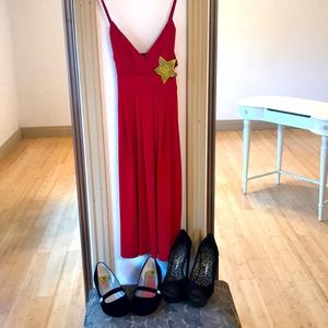 Red comfortable empire small VIXEN dress BNWT